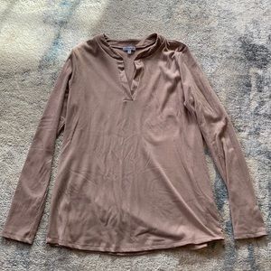 White Birch XL Ribbed Long Sleeve Tee